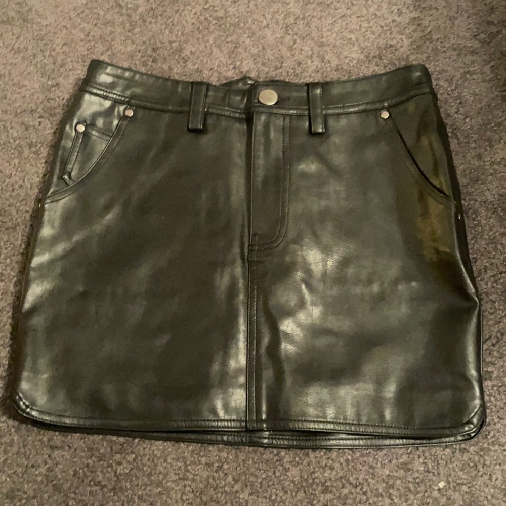 Nude brand black pleather skirt size small